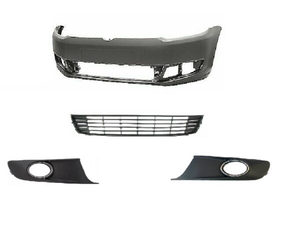 VW CADDDY 2010 - 2015 FRONT BUMPER PRIMED WITH BOTTOM GRILLS