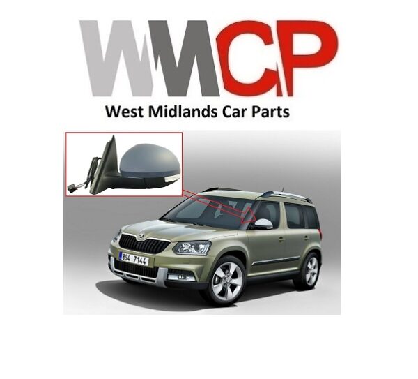 SKODA YETI 2009-2013 DRIVER SIDE RIGHT DOOR MIRROR - Image 2