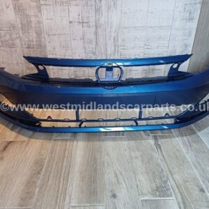 VW Polo 2017-2021 Front Bumper Without PDC Painted in REEF BLUE METALLIC LB5K