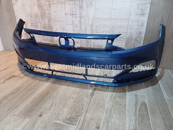 VW Polo 2017-2021 Front Bumper Without PDC Painted in REEF BLUE METALLIC LB5K - Image 3